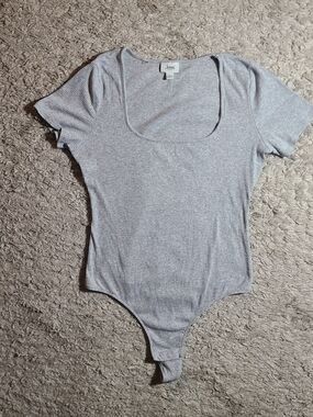 Women’s Large Bodysuit & Top Bundle 3pc Ribbed Basics Gray (H&M, PLT)